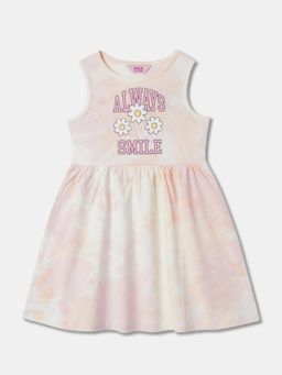 R&B - Ivory Tie & Dye Knee Length Dress