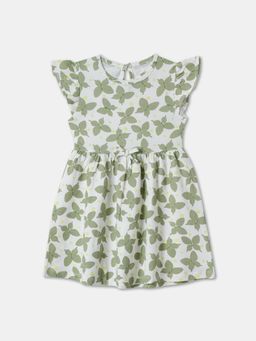 R&B - White Printed Baby Dresses and Frocks Dress
