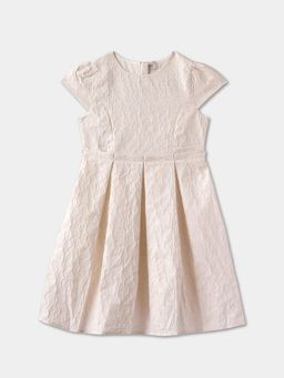 R&B - Peach Textured Knee Length Dress