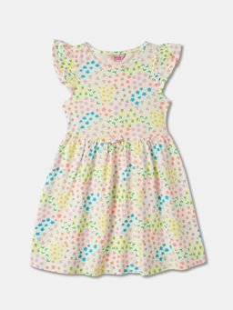 R&B - Beige Floral Knee Length Dress