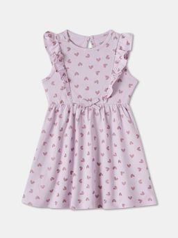 R&B - Lavender Printed Baby Dresses and Frocks Dress
