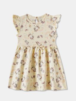 R&B - Yellow Printed Baby Dresses and Frocks Dress