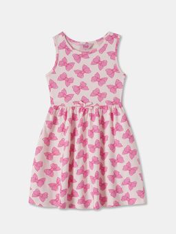 R&B - Pink Printed Knee Length Dress