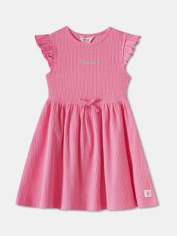 R&B - Pink Textured Knee Length Dress