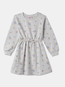 R&B - Grey Floral Knee Length Dress