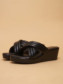ERIDANI - Kody Casual Wedges Black