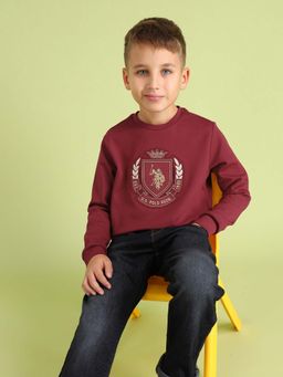U.S. POLO ASSN. - Boys Red Crew Neck Sweatshirt