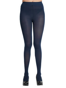 NEXT2SKIN - N2S Women's Nylon Opaque Pantyhose Stockings Super Stretch Waistband Navy Blue (Free Size)