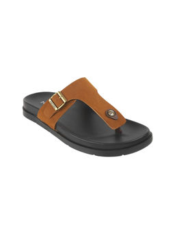 Metro - Men Tan Slip On Sandals