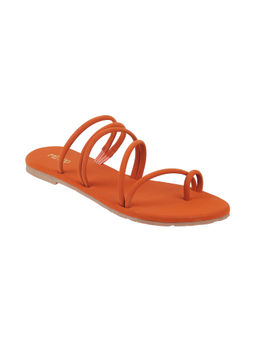 Metro - Women Orange One Toe Flats