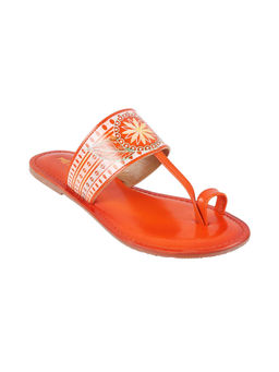Metro - Women Orange Kolhapuris