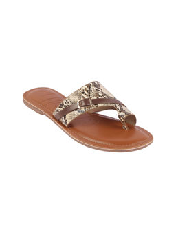 Mochi - Women Tan One Toe Flats