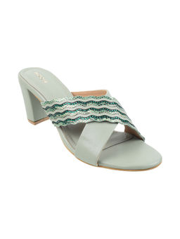 Mochi - Women Green Block Heels