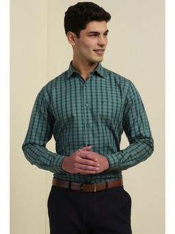 Allen Solly - Men Green Slim Fit Check Full Sleeves Formal Shirt