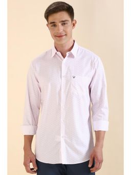 Allen Solly - Men Pink Slim Fit Print Full Sleeves Casual Shirts