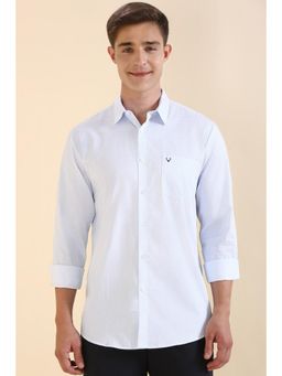 Allen Solly - Men Blue Slim Fit Print Full Sleeves Formal Shirts