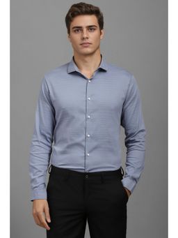 Louis Philippe - Men Blue Super Slim Fit Stripes Full Sleeves Casual Shirt