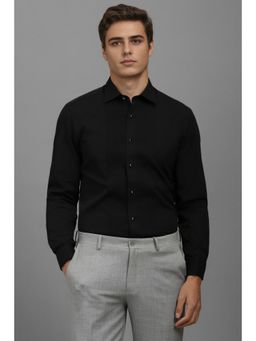 Louis Philippe - Men Black Classic Fit Solid Full Sleeves Formal Shirt