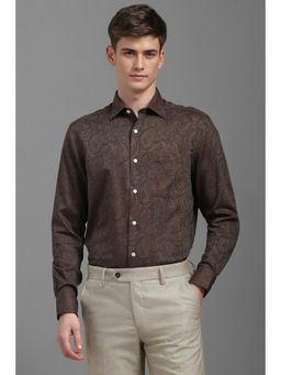 Louis Philippe - Men Brown Classic Fit Paisley Full Sleeves Formal Shirt