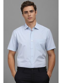 Louis Philippe - Men Light Blue Classic Fit Solid Half Sleeves Formal Shirt