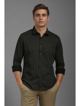 Louis Philippe - Men Black Smart Fit Print Full Sleeves Casual Shirt