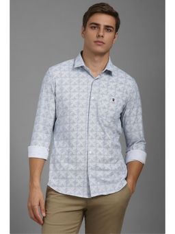 Louis Philippe - Men Blue Smart Fit Print Full Sleeves Casual Shirt