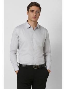 Van Heusen - Men Grey Slim Fit Print Full Sleeves Party Shirt