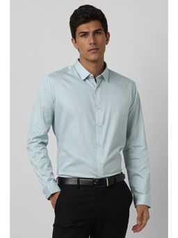 Van Heusen - Men Light Blue Slim Fit Print Full Sleeves Party Shirt