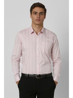 Van Heusen - Men Pink Slim Fit Stripes Full Sleeves Formal Shirt
