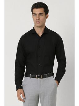 Van Heusen - Men Black Regular Fit Solid Full Sleeves Formal Shirt