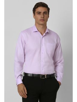 Van Heusen - Men Lilac Regular Fit Textured Full Sleeves Formal Shirt