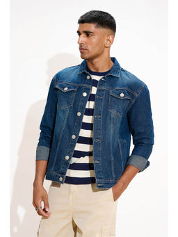 FREAKINS - Indigo Solid Denim Jacket