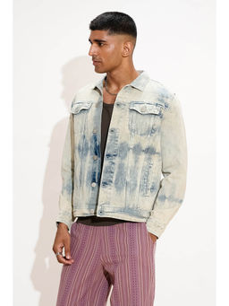 FREAKINS - Blue Tie and Dye Denim Jacket