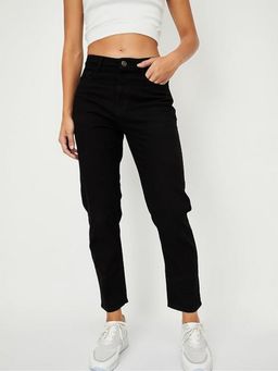 Angelfab - Women Black High Waist Denim Jeans