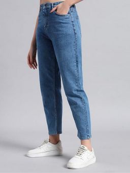 Angelfab - Women Blue High Waist Light Fade Denim Jeans