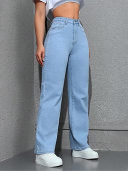 Angelfab - Women Denim Blue Mid Waist Jeans