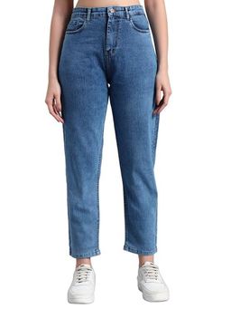 Angelfab - Women Blue High Waist Light Fade Denim Jeans