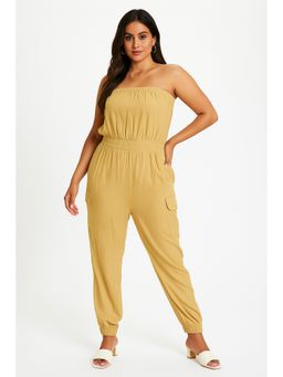 NOBARR - Women Rayon Tube Mustard Jumpsuit