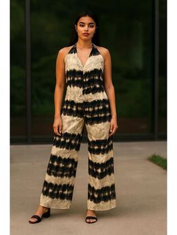NOBARR - Women Halter Neck Tie Dye Multi Color Jumpsuit