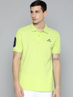 Alcis - Green Printed Collar Neck Polo T Shirt