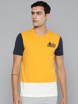 Alcis - Men Colorblock Dry Tech Sports T Shirt Yellow