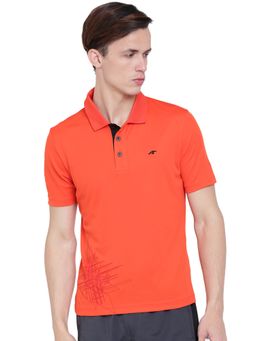 Alcis - Men Orange Running Polo T Shirt