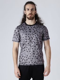 Alcis - Men Multi Color Printed Round Neck Outdoor Reversible T Shirt