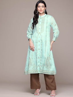 Aarke Ritu Kumar - Green Floral Kurta