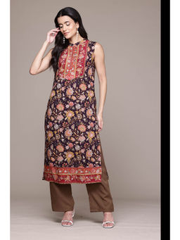 Aarke Ritu Kumar - Black Floral Kurta