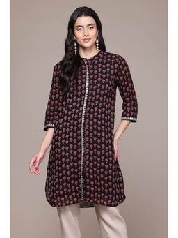 Aarke Ritu Kumar - Black Floral Kurta