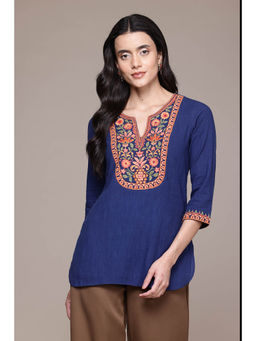 Aarke Ritu Kumar - Navy Blue Floral Kurti