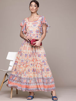 Aarke Ritu Kumar - Off White Printed Maxi Dress