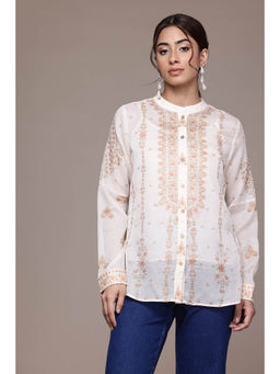 Aarke Ritu Kumar - White Printed Shirt with Camisole