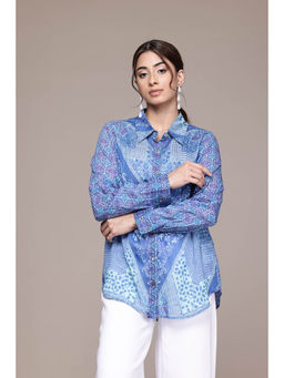Aarke Ritu Kumar - Blue Printed Shirt